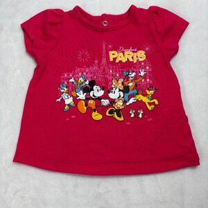 Disney Baby Girl Paris Mickey Minnie Tee Shirt 3–6M